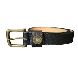 Orvis Mens Black Full Grain Bison Leather Shotshell Belt 2C3S Size 44